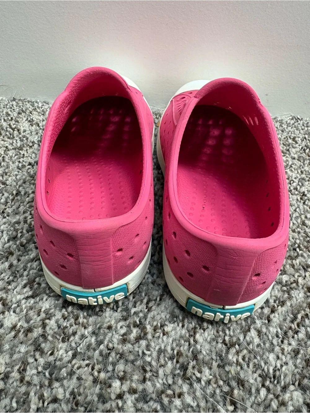 Native Waterproof Bright Pink Slip-On Perforated Sneakers Size 11c